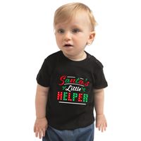 Santas little helper / Het hulpje van de Kerstman Kerst t-shirt zwart voor babys 80 (7-12 maanden)  - - thumbnail