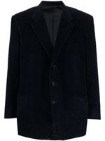 Pierre Cardin Pre-Owned blazer en velours à revers crantés (années 1980) - Bleu