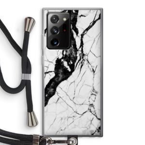 Witte marmer 2: Samsung Galaxy Note 20 Ultra / Note 20 Ultra 5G Transparant Hoesje met koord