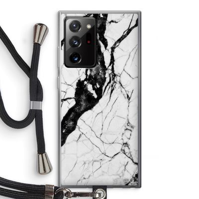 Witte marmer 2: Samsung Galaxy Note 20 Ultra / Note 20 Ultra 5G Transparant Hoesje met koord