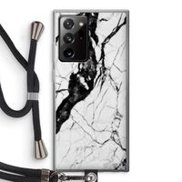 Witte marmer 2: Samsung Galaxy Note 20 Ultra / Note 20 Ultra 5G Transparant Hoesje met koord