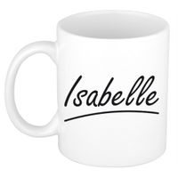 Naam cadeau mok / beker Isabelle met sierlijke letters 300 ml