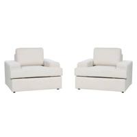 Beliani - ALLA - Fauteuil set van 2 - Lichtbeige - Polyester - thumbnail