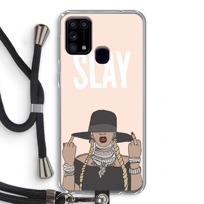 Slay All Day: Samsung Galaxy M31 Transparant Hoesje met koord