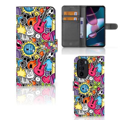 Motorola Edge 30 Pro | Wallet Case | met Pasjes | Punk Rock