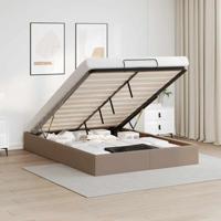 Bedframe zonder matras 140x190 cm kunstleer cappuccinokleurig