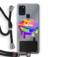 Lip Palette: Samsung Galaxy A21s Transparant Hoesje met koord