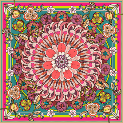 Mandala vinyl vloerkleed Geometrische kleurrijke mandala's
