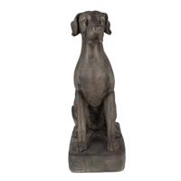 Clayre & Eef Beeld Hond 73 cm Grijs Keramisch materiaal Grijs - thumbnail