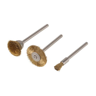 Wolfcraft Miniborstels | Messing | Ronde schacht | 3 stuks - 2740000