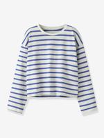 Meisjeskleding blauw, gestreept