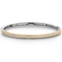 TI SENTO-Milano 2874ZY Armband Bangle zilver-zirconia goud-en zilverkleurig-wit 4 mm