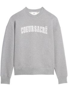 AMI Paris sweat Cœur Sacré en coton - Gris