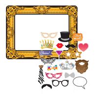 Foto prop set met frame - verjaardag/birthday party - 21-delig - photo booth accessoires