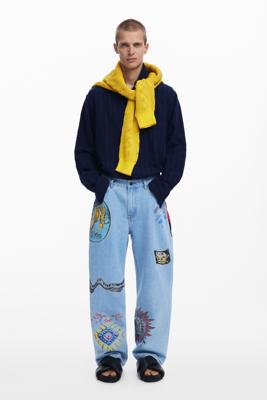 Jeans met patches - BLUE - 36
