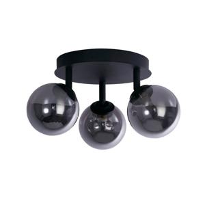 Searchlight 3-lichts plafondlampCrosby zwart met smoke glas - 96913-3BK