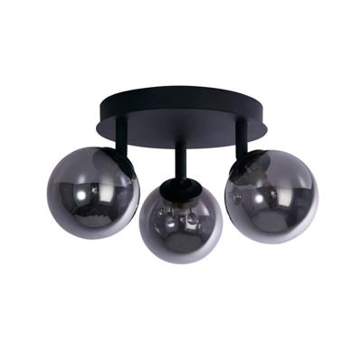 Searchlight 3-lichts plafondlampCrosby zwart met smoke glas - 96913-3BK
