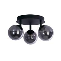 Searchlight 3-lichts plafondlampCrosby zwart met smoke glas - 96913-3BK