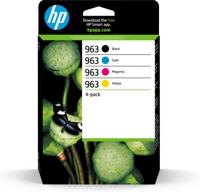 HP 963 Inktcartridge 4-pack Origineel Zwart, cyaan, magenta, geel 6ZC70AE Inkt - thumbnail
