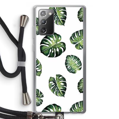 Tropische bladeren: Samsung Galaxy Note 20 / Note 20 5G Transparant Hoesje met koord