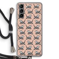 Zwarte poes: Samsung Galaxy S21 Transparant Hoesje met koord