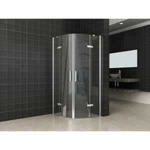 Wiesbaden Double kwartrond cabine 2 draaideuren 100x100x200cm chroom 8mm NANO coating 20.3848