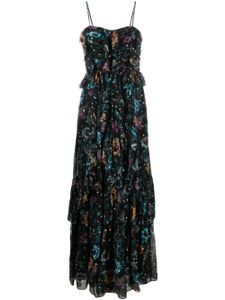 Ulla Johnson robe longue Colette à fleurs - Noir