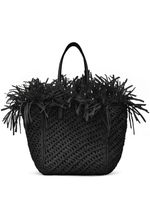 Oscar de la Renta sac à main en cuir à design tressé - Noir - thumbnail