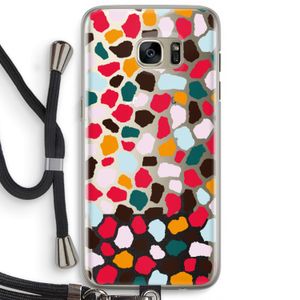 Colored Giraffe: Samsung Galaxy S7 Edge Transparant Hoesje met koord