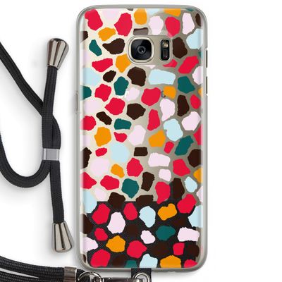 Colored Giraffe: Samsung Galaxy S7 Edge Transparant Hoesje met koord