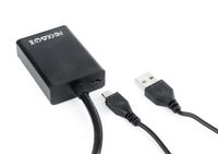 Gembird A-VGA-HDMI-01 video kabel adapter 0,15 m HDMI 19 pin Zwart - thumbnail