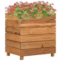 Plantenbak verhoogd 50x40x55 cm gerecycled teakhout en staal - thumbnail