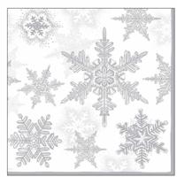 Ambiente Kerstservetten - 20x - winter wit - sneeuwvlokken - 33 x 33 cm - 3 laags