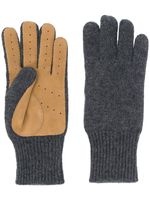 Brunello Cucinelli gants à design à empiècements - Gris