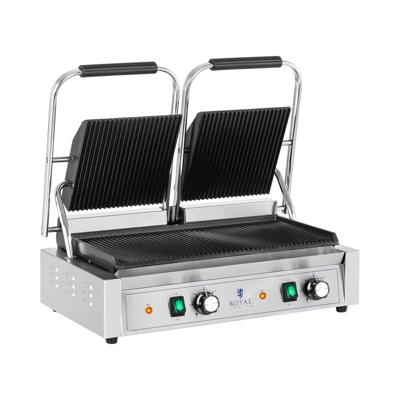 Dubbele contactgrill - 3.600 W - geribbeld