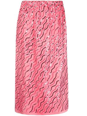 Marni jupe évasée à sequins - Rose
