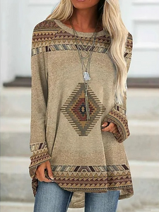 Geometric Loosen Casual Long sleeve Top