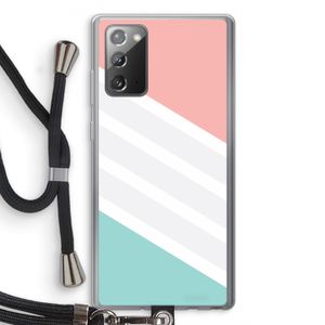 Strepen pastel: Samsung Galaxy Note 20 / Note 20 5G Transparant Hoesje met koord