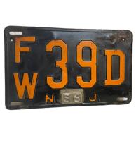 Originele Kentekenplaat New Jersey 1956