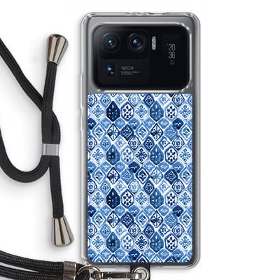 Blauw motief: Xiaomi Mi 11 Ultra Transparant Hoesje met koord
