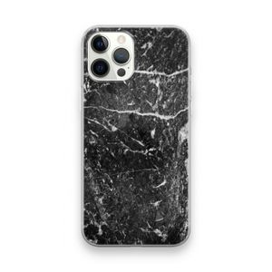 Zwart marmer: iPhone 12 Pro Max Transparant Hoesje