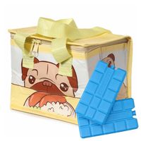 Puckator Kleine lunch koeltas met 2x koelelement - Mops hond print - 4,4 liter