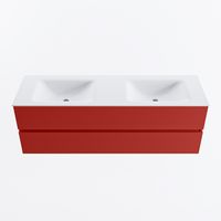 MONDIAZ VICA 150cm badmeubel onderkast Fire 2 lades. Wastafel CLOUD dubbel 2 kraangaten, kleur Talc.