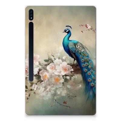 Back Case voor Samsung Galaxy Tab S7 Plus | S8 Plus Vintage Pauwen Back Case voor Samsung Galaxy Tab S7 Plus | S8 Plus Vintage Pauwen