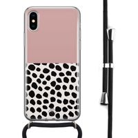 iPhone X/XS hoesje met koord - Pink dots - thumbnail