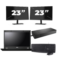 Fujitsu Lifebook E5510 - Intel Core i3-10e Generatie - 15 inch - 16GB RAM - 256GB SSD - Windows 11 Home + 2x 23 inch Monitor