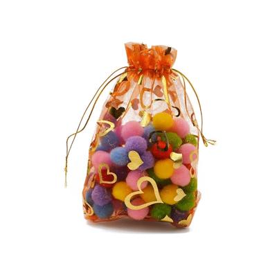 100 PCS cadeau zakjes tas organza zakjes sieraden snoep verpakking tassen grootte: 17x23cm (oranje)