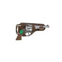 Cowboy verkleed speelgoed revolver/pistool metaal 12 schots plaffertjes - thumbnail