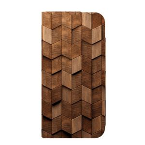 Book Wallet Case voor iPhone 13 Pro Max Wooden Cubes