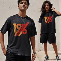 retro vintage jaren 1980 katoenen t-shirt unisex jaren '70 jaren '90 feest casual dagelijks oversized zuurgewassen T-shirt Lightinthebox